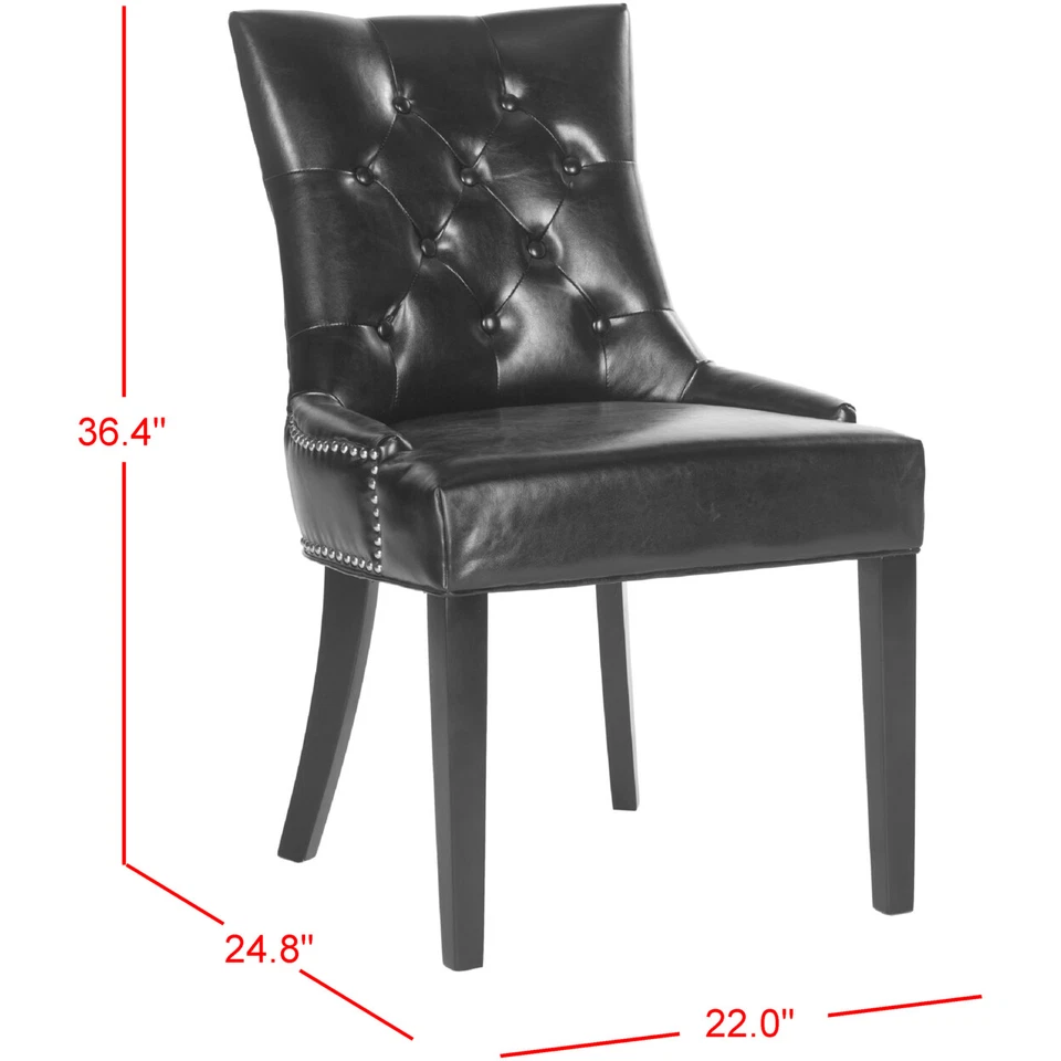 Juego de 2 sillas con anillo acolchado SAFAVIEH Harlow 19""H con cabeza de clavo plateada | Negro | Foto 4 de 4