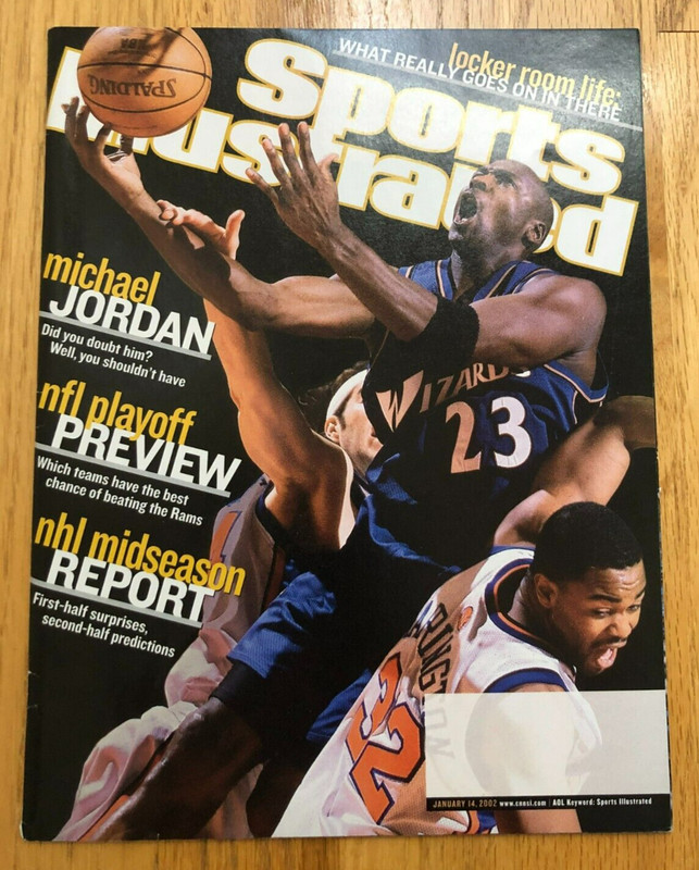 Michael Jordan Sports Illustrated 1/14/02 NO LABEL Subscription Edition Wizards