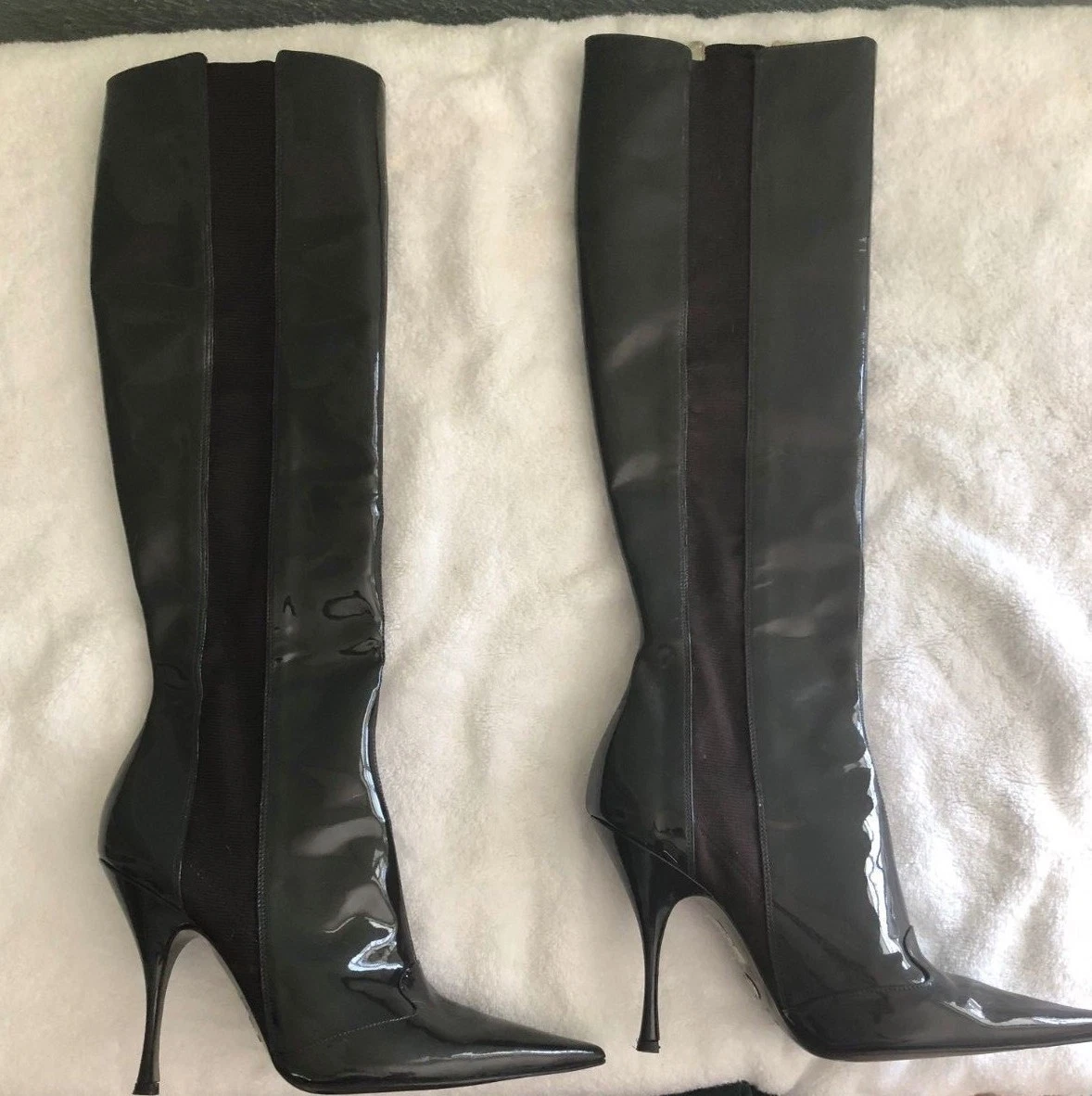 Dolce and Gabbana Patent High Boots 39 8.5 eBay
