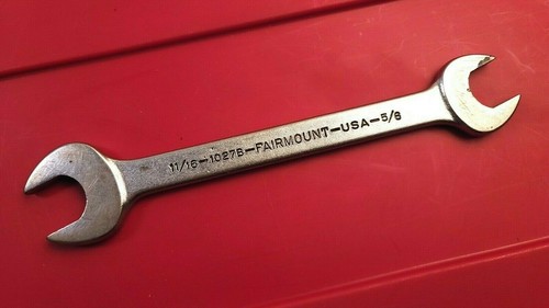 Vintage Fairmount Open-End Wrench 11/16" - 5/8" No. 1027b Made in USA Tool - Picture 4 of 10