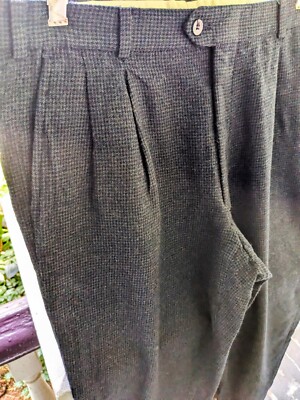 Vintage 80s Tailor's Bench Pants 100% Wool*34x27 1/2*Black