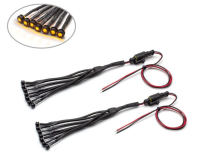 Maßgefertigte Auto LED-Leuchten - GELB - 14-teiliges Set - einfache Installation - helle LEDs