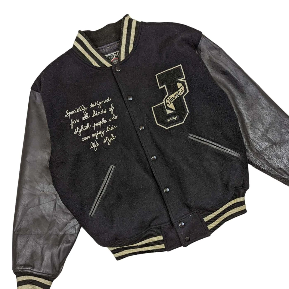 Japan JUST BIGI Letterman Varsity Leather Jacket - Image 3 of 4