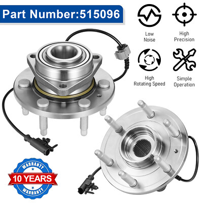 515096 Pair 4WD Front Wheel Hub Bearing For Chevy Silverado GMC Sierra 6 Lugs