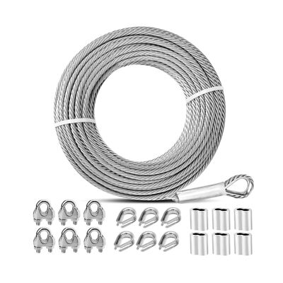 500 Ft Spool - 1/16 Inch 7x7 Stainless Steel Cable Wire Rope, T-304 Grade