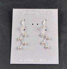 Acomo Sterling Silver 925 Vine Bead Earring Ear Wire Handcrafted Artisan Jewelry