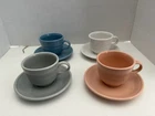 Fiestaware Teacups and Saucers in 4 Different Shades Set of 4