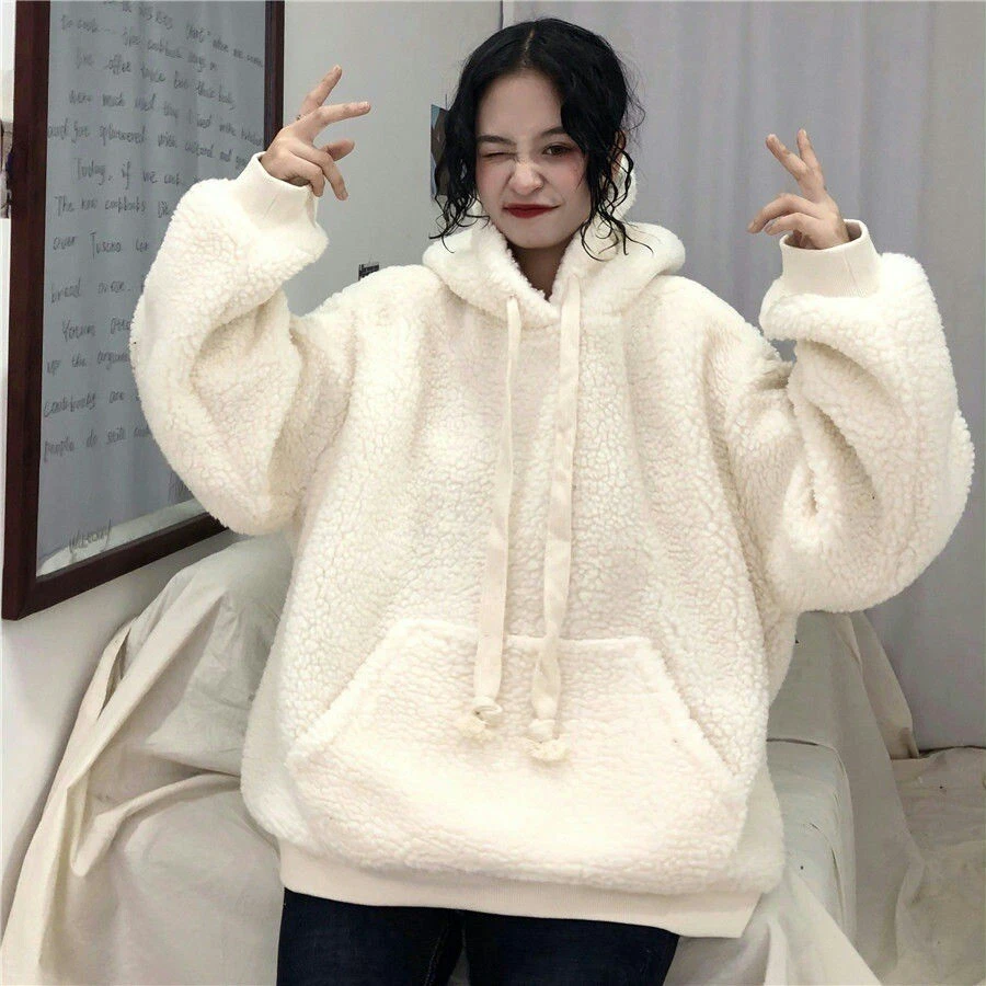 Femme Sweat Capuche Polaire Sweat à Capuche Pull Desseré Bouffant