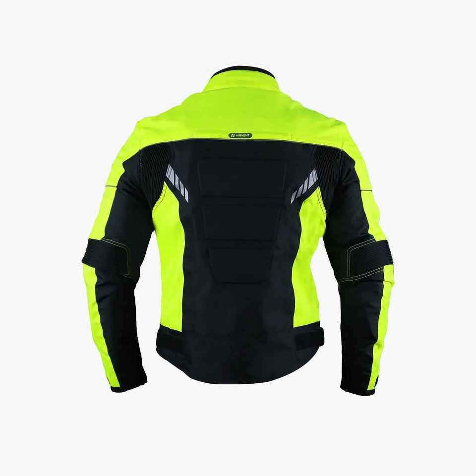 MOTORAD TEXTILE JACKE MOTORRAD TOUREN JACKE NEON GRÜN/SCHWARZE Neu Gr S-5XL - Bild 3 von 4