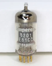 RARE Vtg 6201 AMPEREX Vacuum Tube PQ E81CC W Germany Gold Pin UNTESTED Audio Amp