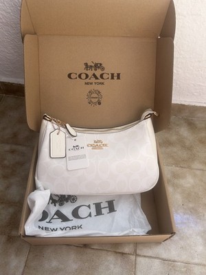 COACH  Teri Shoulder Bag Handbag  Signature Canvas White & glacier 
