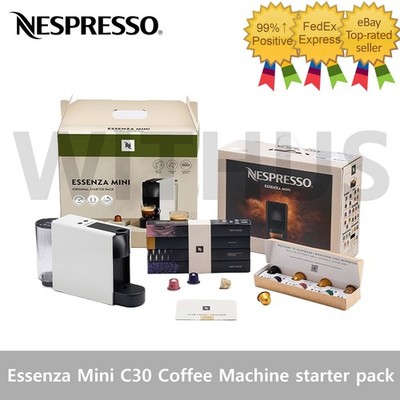 Nespresso Essenza Mini C30 Coffee Machine starter pack (Includes 47 capsules) =