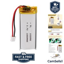 3.7V 1000mAh 102050 LiPo Battery Pack, Lithium Polymer Rechargeable Battery w...