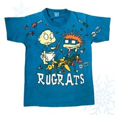 Vintage 90s Nickelodeon Rugrats Cartoons TV AOP All Over Print YOUTH T-Shirt