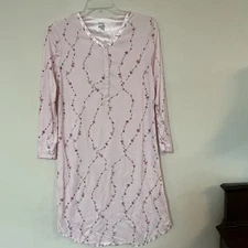 Secret Treasures Long Sleeve Soft Cotton Blend Nightgown Pink Floral Size M 8-10
