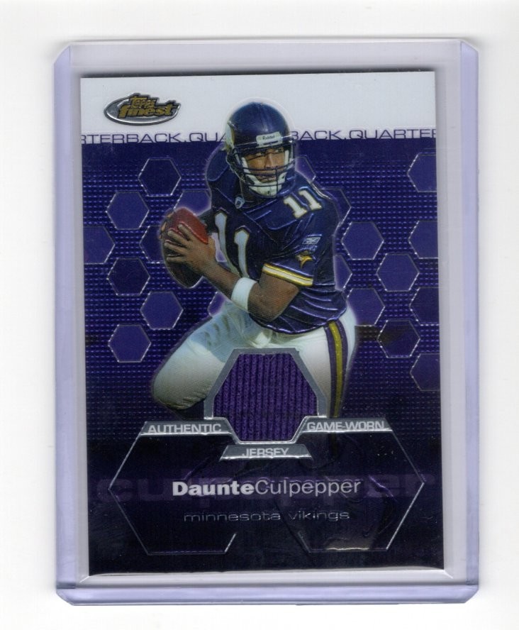 2003 TOPPS FINEST DAUNTE CULPEPPER GAME-USED JERSEY MINNESOTA VIKINGS