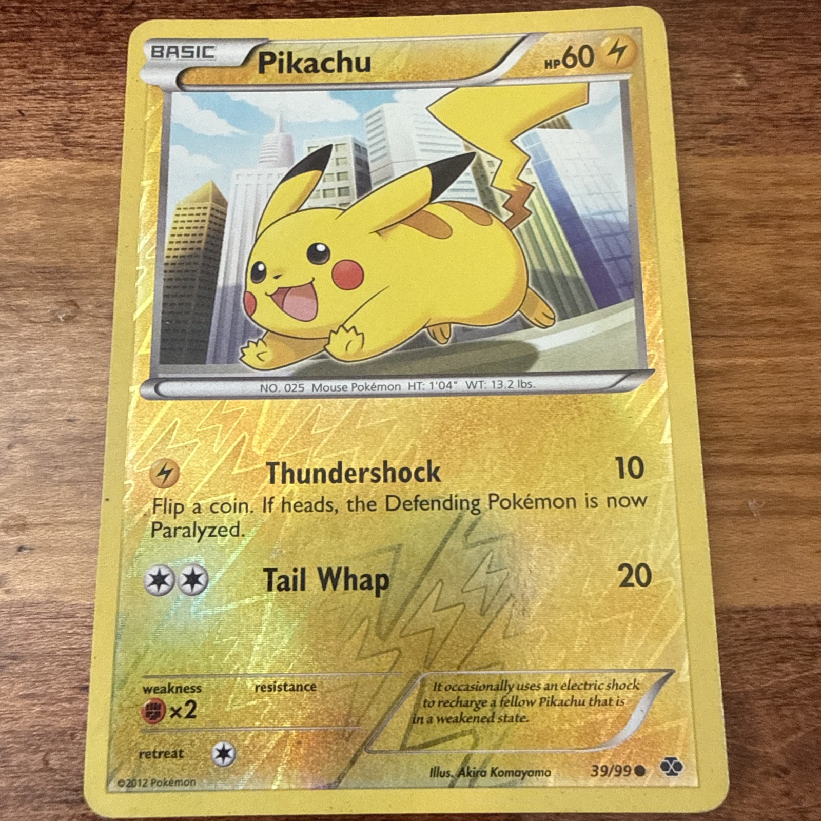 2012 Pokemon Black & White - Next Destinies Reverse Holo Pikachu #39/99
