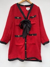 Tuckernuck Coco Dress XL Red Black Tweed Bow Shift Pomander Place