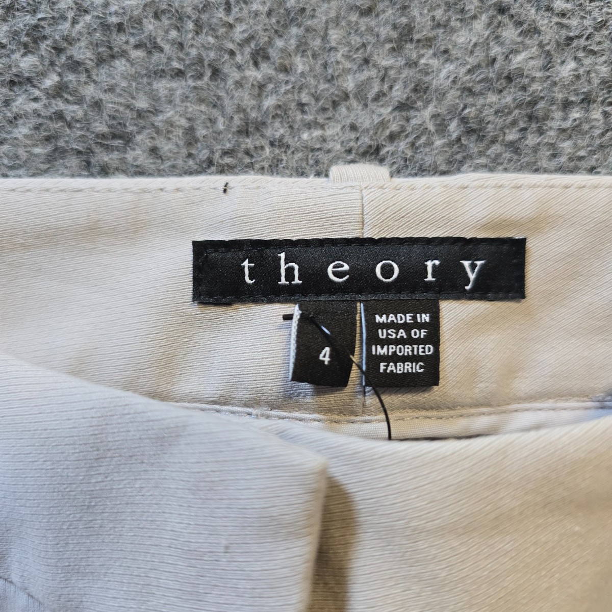 Theory Pants Womens Size 4 Gray Treeca Twill Crepe Slim Fit Taper Capsule Career View 4