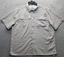 Eddie Bauer Fishing Shirt Men XL Gray Woven Tech Vented Button-Up EB007166 VF6 