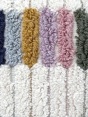 Brooks Brothers Turkish Cotton Mosaic Tile Hand Towels Multicolor Fringe - Picture 7 of 7