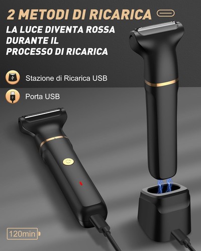 Rasoio Elettrico Corpo Uomo 3 In 1 Rasoio Parti Intime Uomo per Torace Gambe - Foto 19 di 24