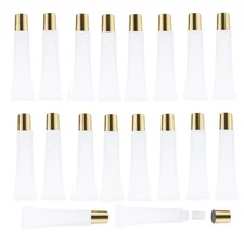 Lip Gloss Squeeze Tubes Empty Refillable Balm Cosmetic Gold Cap 15ml 50 PCS