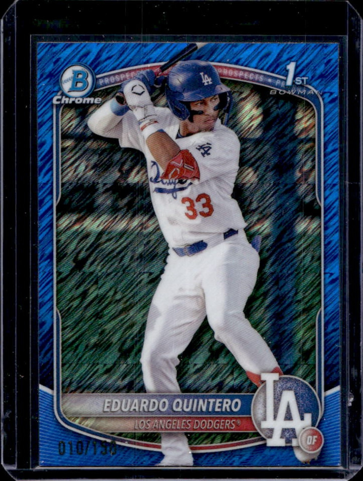2025 Bowman Eduardo Quintero Chrome Blue Shimmer Refractor 1st #10/150