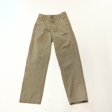 Lands' End Pants Boy's Sz 8 Slim Khaki Tan Beige School Uniform Adjust Read