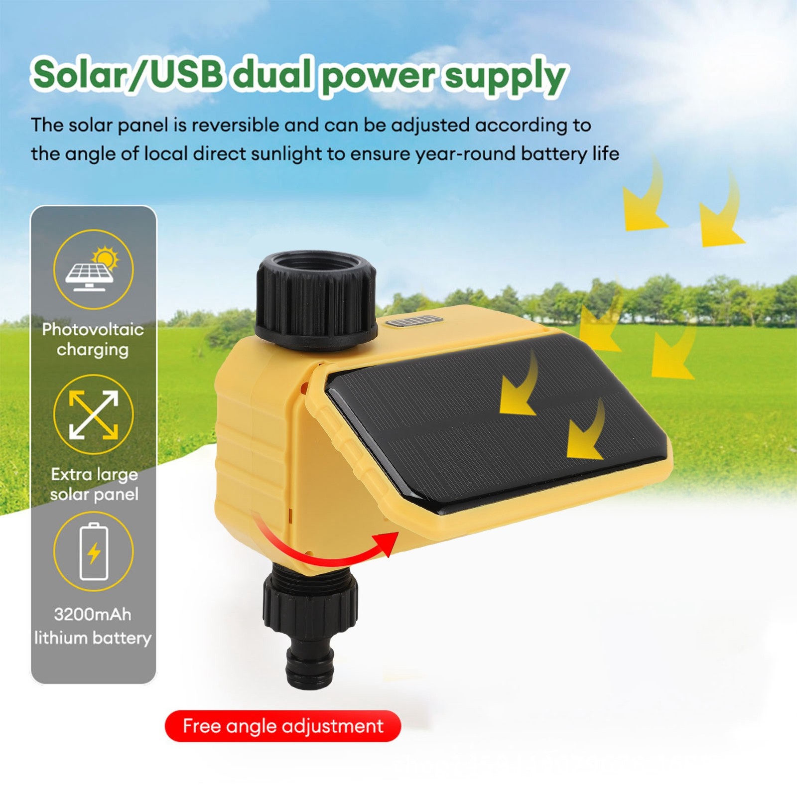 Solar Single Way Valve Sprinkler Timer Automatic Irrigation Watering Timer With