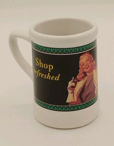 Vintage 1997 Enesco Coca Cola Brand Shop Refreshed 3" Miniature Coffee Mug, Cup