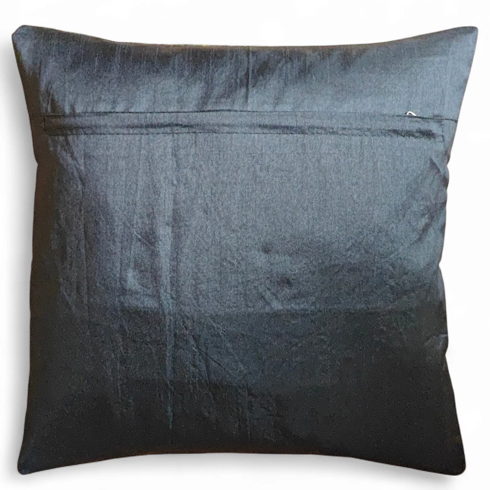 Indian Brocade Elephant Cushion Cover – Decorative Silk Throw Pillow Case, 16x16 - Image 4 of 4