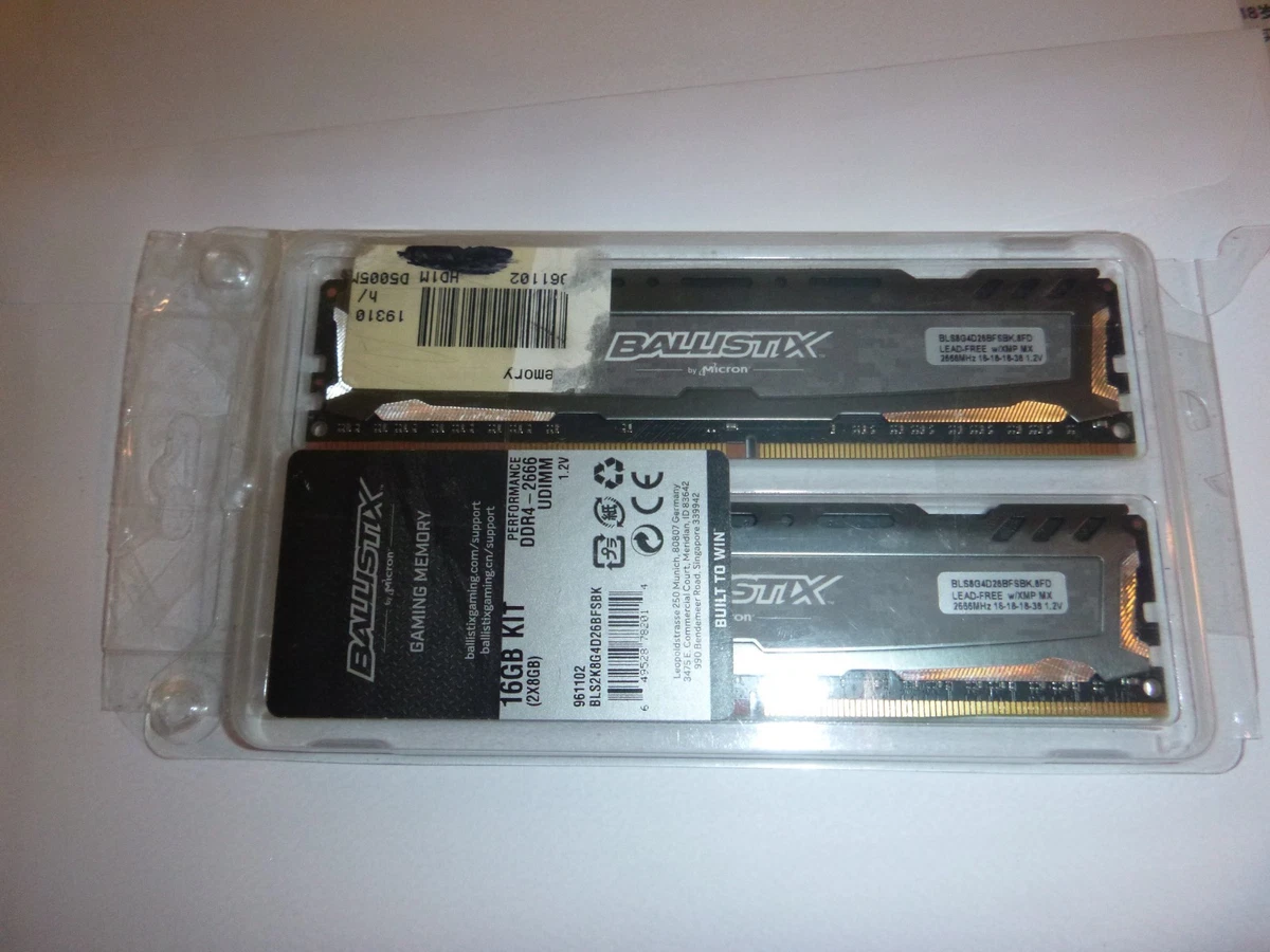 Ballistix Computer PC4-21300 (DDR4-2666) Bus Speed RAM 288 Pins
