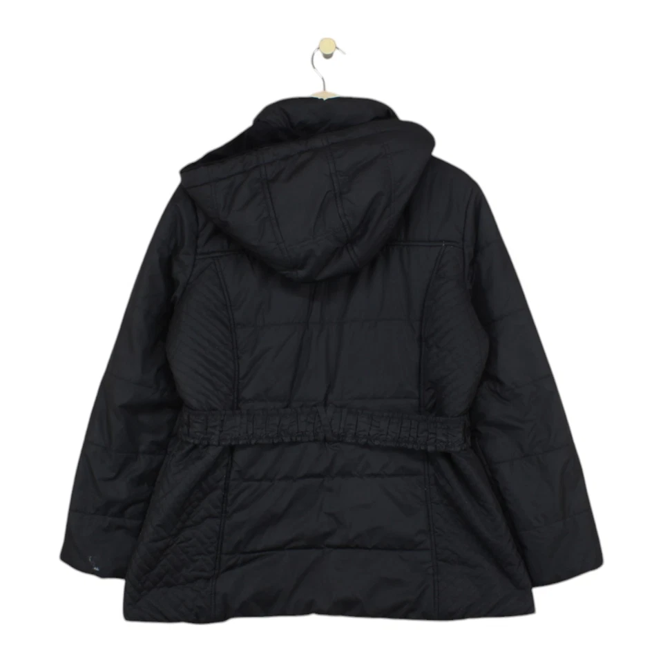 Abrigo parka Tommy Hilfiger para mujer talla XL negro con capucha aislante cremallera completa Foto 2 de 4