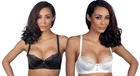 Affinitas Parfait Tamara Half Lace Shiny Satin Light Padded Balconette Bra 5921