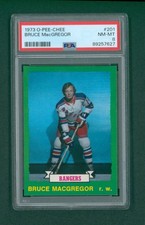 1973 O-Pee-Chee Hockey Card - #201 Bruce McGregor, PSA 8 NM/MT