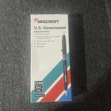 Skilcraft U.S. Government 12 / Box Retractable Fine Ball Point Pens, Black Ink