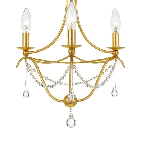 Crystorama Metro 15 1/2"W 3-Light Antique Gold Chandelier - Picture 5 of 6
