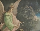 Vtg Guardian Angel Watching Children on Cliff W Hoop Wood Framed Picture 9x11 In — photo 3