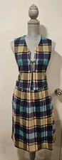 Skirt Vest Suit Vintage 70s Wool Purple Blue Green An Original By Mee J Plaid