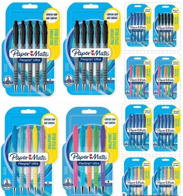 2 packs paper mate Flexgrip Ultra Retractable Ballpoint Pens medium nib