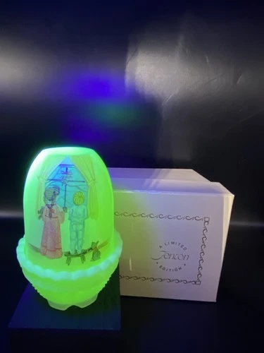1983 NIB Fenton Christmas Fantasy Anticipation Fairy Lamp Sue Jackson Ltd Ed