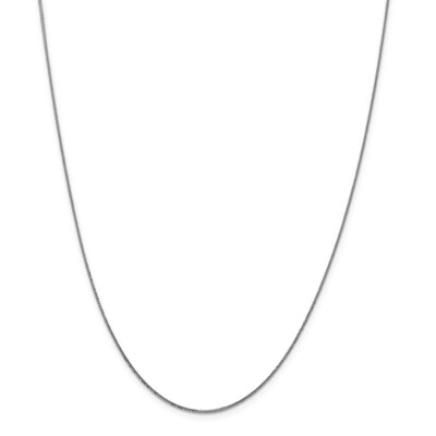 Real 14kt White Gold .8mm Diamond Cut Quadra Wheat Chain; 20 inch; Lobster Clasp