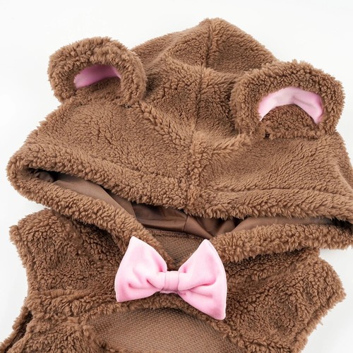 Japanese Anime Girl Cute Bear Paw Apron Plush Maid Dress Uniform Cosplay Outfit - Picture 5 of 6