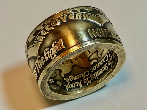 Handmade Addiction Coin Ring Recovery Rings – Motivational Jewelry for Strength - 第 1/12 張圖片