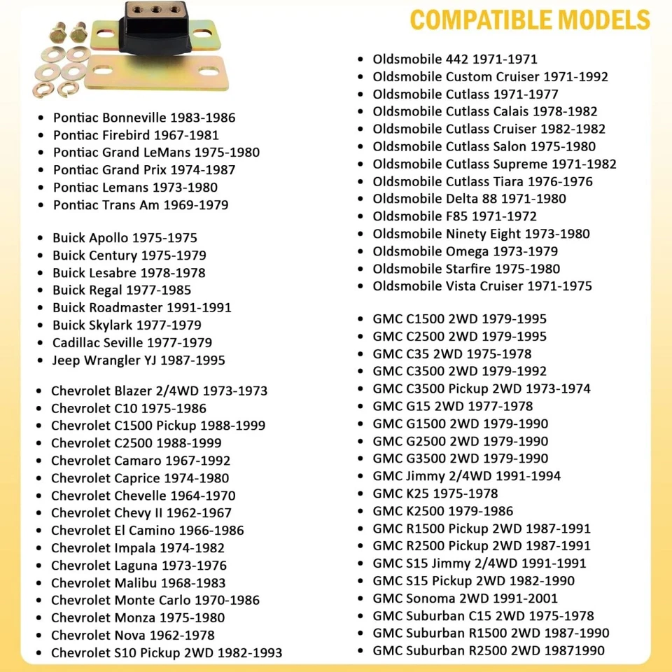 Montaje de transmisión de poliuretano 3,1158G para camionetas GM CHEVY Jeep Buick (corto) Foto 3 de 4
