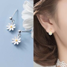 Dainty Daisy Flower Earrings For Women Girl Daisy Flower Drop Earrings Stud