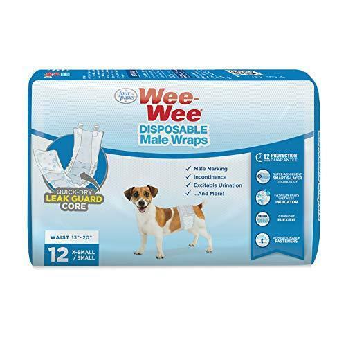 Four Paws Wee-Wee Disposable Male Dog Wraps 12 Count X-Small / S