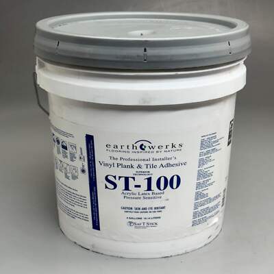 EARTHWERKS ST-100 Vinyl Plank & Tile Adhesive 4 Gallons 12 H Plastic Container W