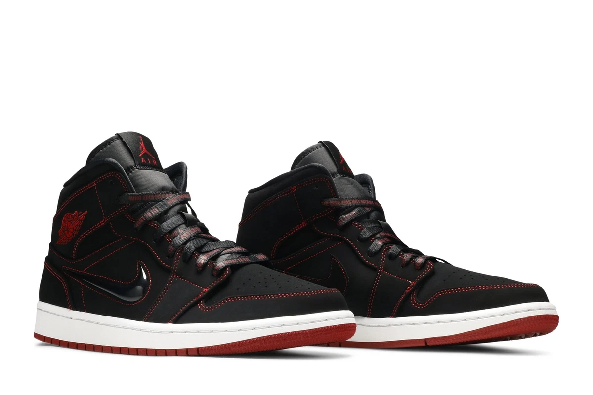 Air Jordan 1 Mid Black Red Fearless Come Fly With Me Men\'s Mid Top Size 11.5 Jordan 1 Mid Come Fly With Me | eBay main image 3